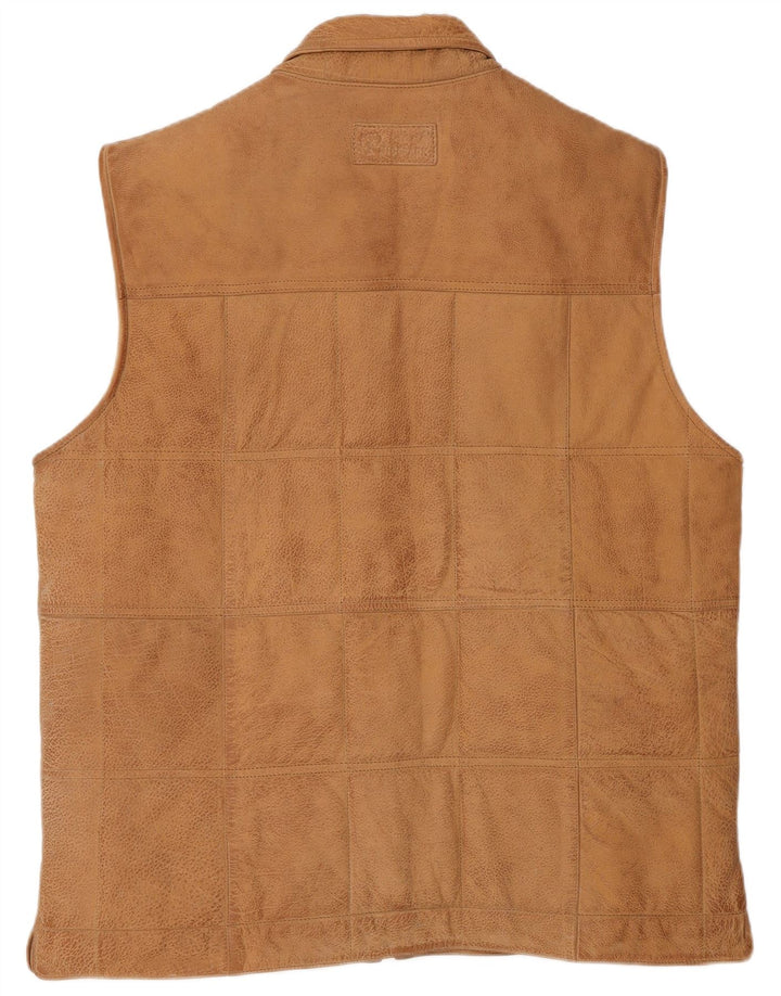 Hidepark Herre Læder Gilet UK 42 XL Beige Læder