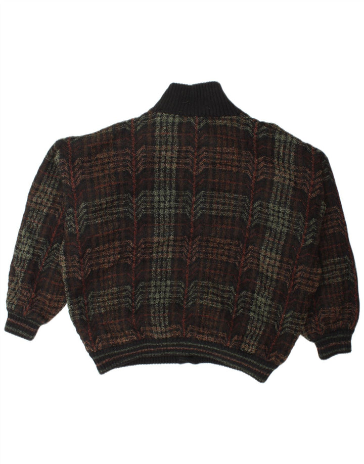 Lancetti Herre Strik Bomber Jacket UK 40 Large Green Check