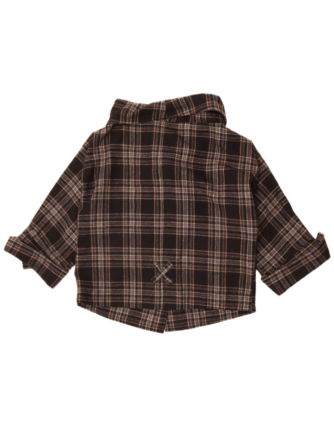 Vintage Dame Bomber Jacket UK 10 Small Brown Plaid Uld