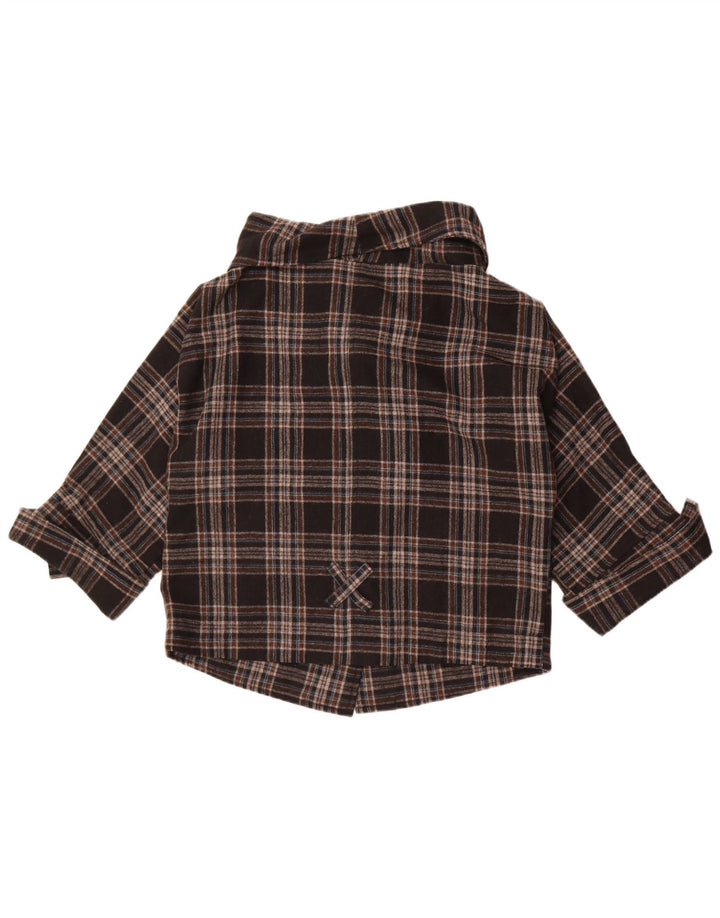 Vintage Dame Bomber Jacket UK 10 Small Brown Plaid Uld