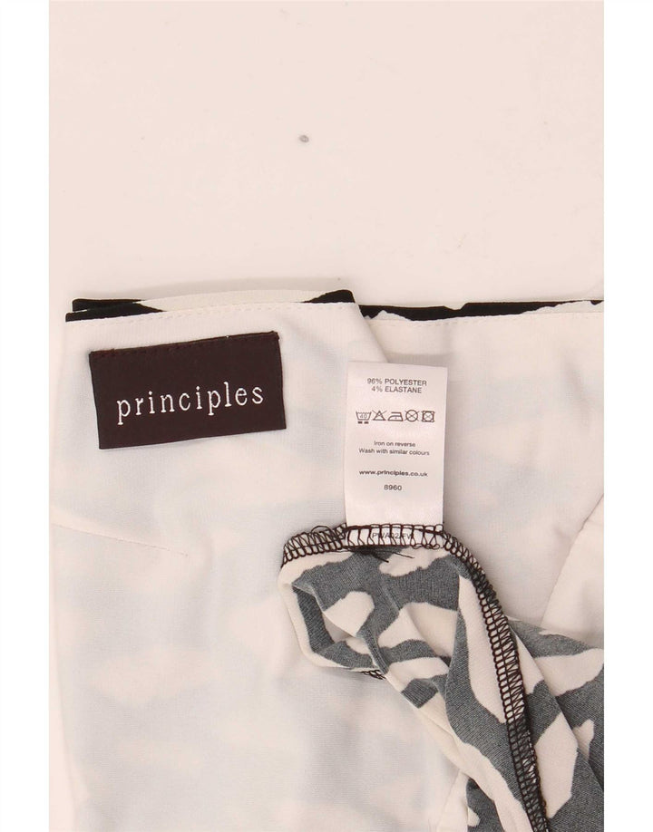 Principper Kvinder Abstrakt A-Line Kjole UK 12 Medium Sort