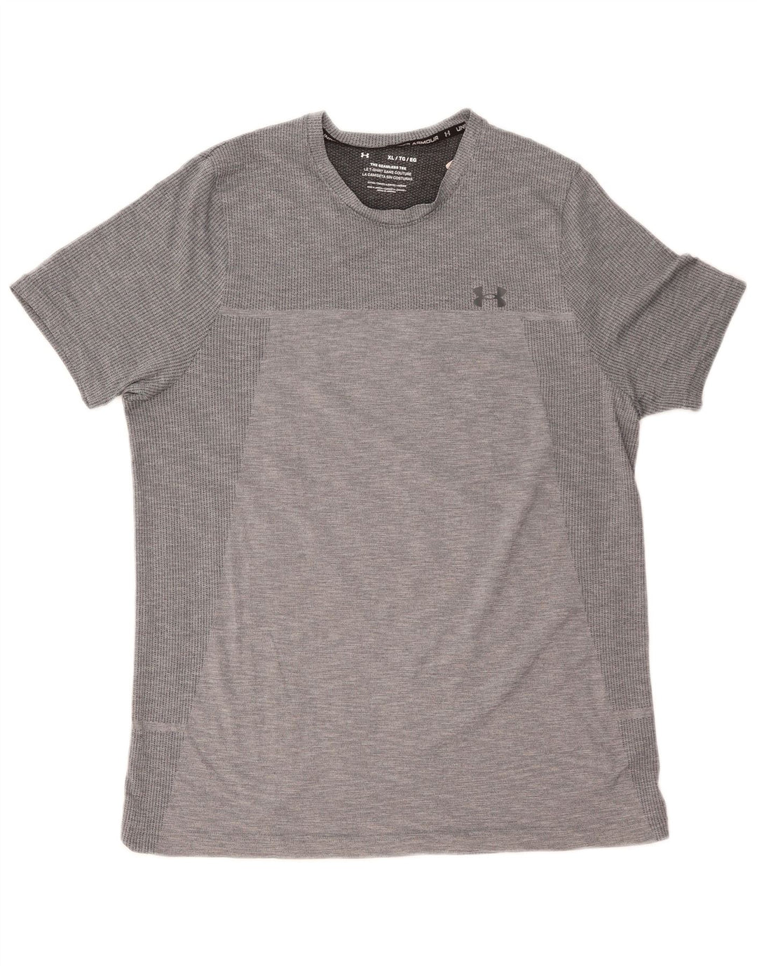 Under Armour Herre T-Shirt Top XL Grå Nålestribet Polyester