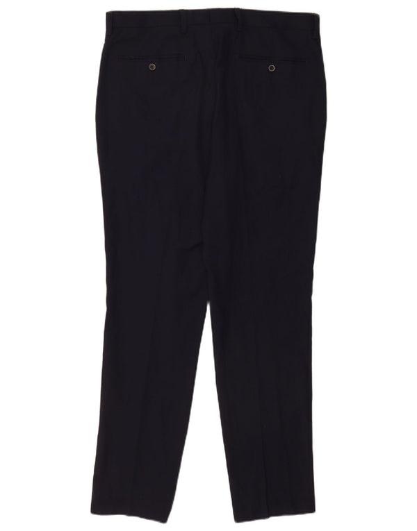 Marks & Spencer Herre Straight Slim Fit Casual Bukser W34 L31 Marineblå