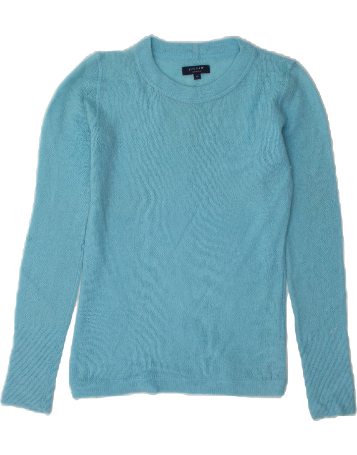 JIGSAW Womens Crew Neck Jumper Sweater UK 6 XS Blue Vintage Jigsaw and Second-Hand Jigsaw from Messina Hembry 