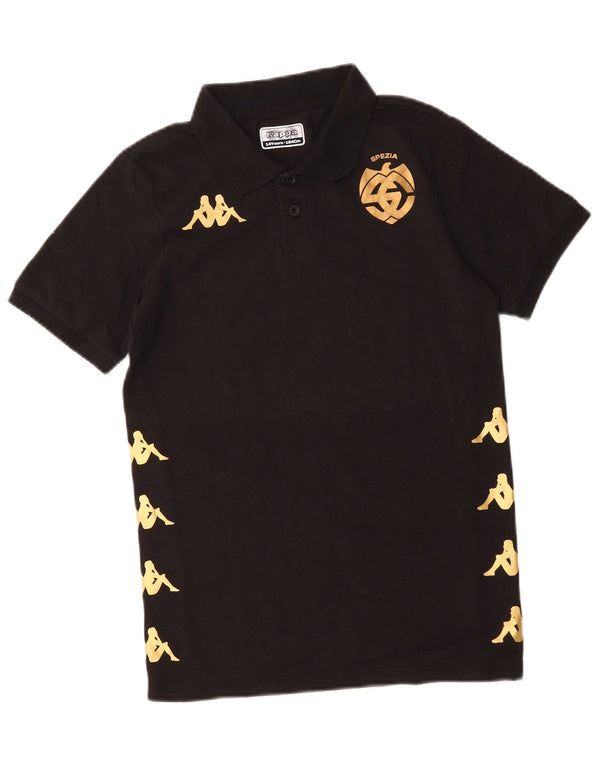 Kappa Boys Graphic Polo Shirt 13-14 Years Black Cotton