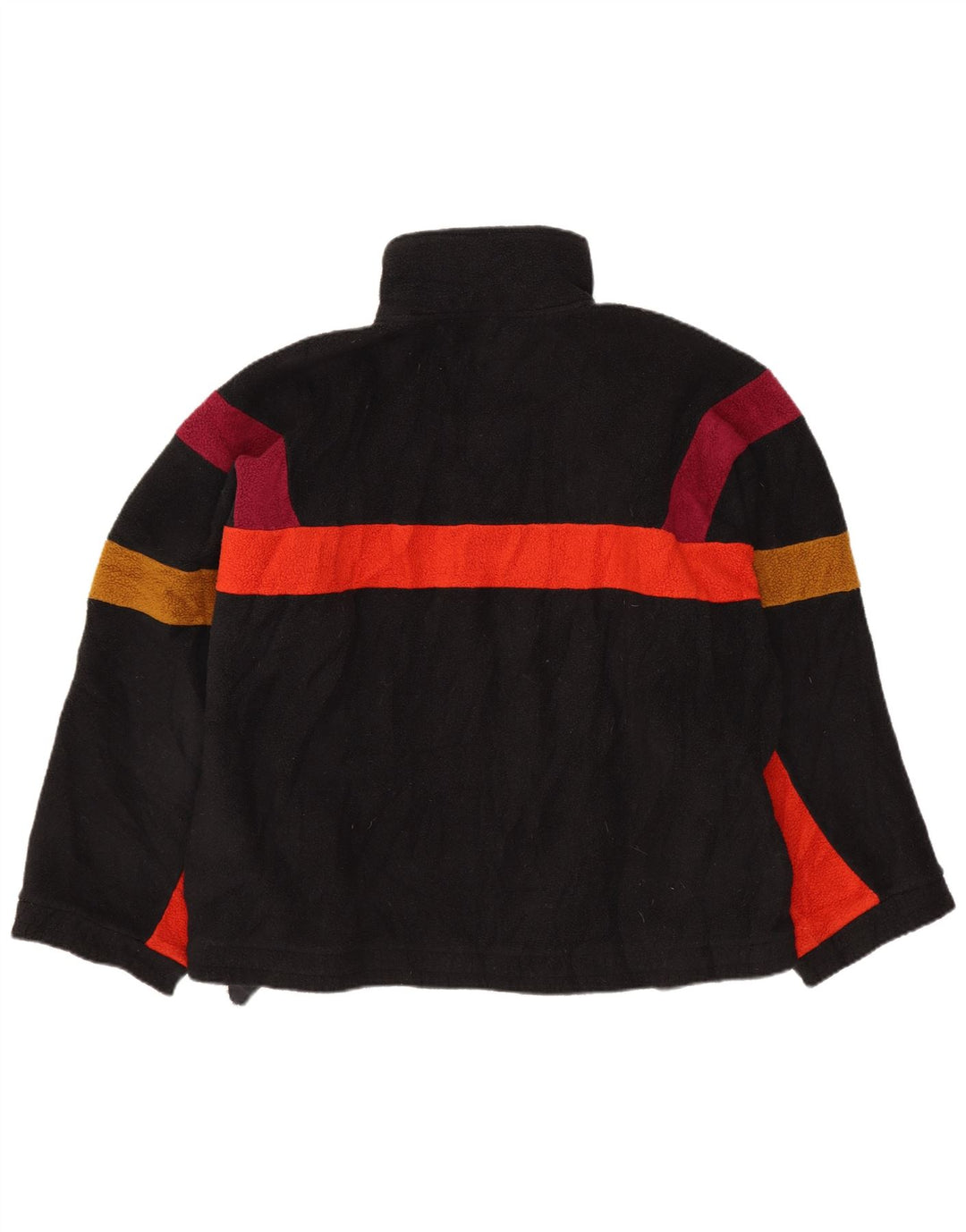 FILA Herre Button Neck Fleece Jumper IT 48 Medium Sort Colourblock