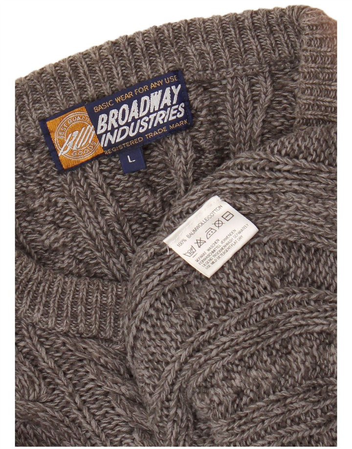 BROADWAY Dame Oversized Boat Neck sweater UK 16 Large Grå Bomuld