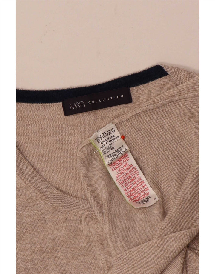Marks & Spencer Dame Cardigan Sweater UK 12 Medium Beige Viscose