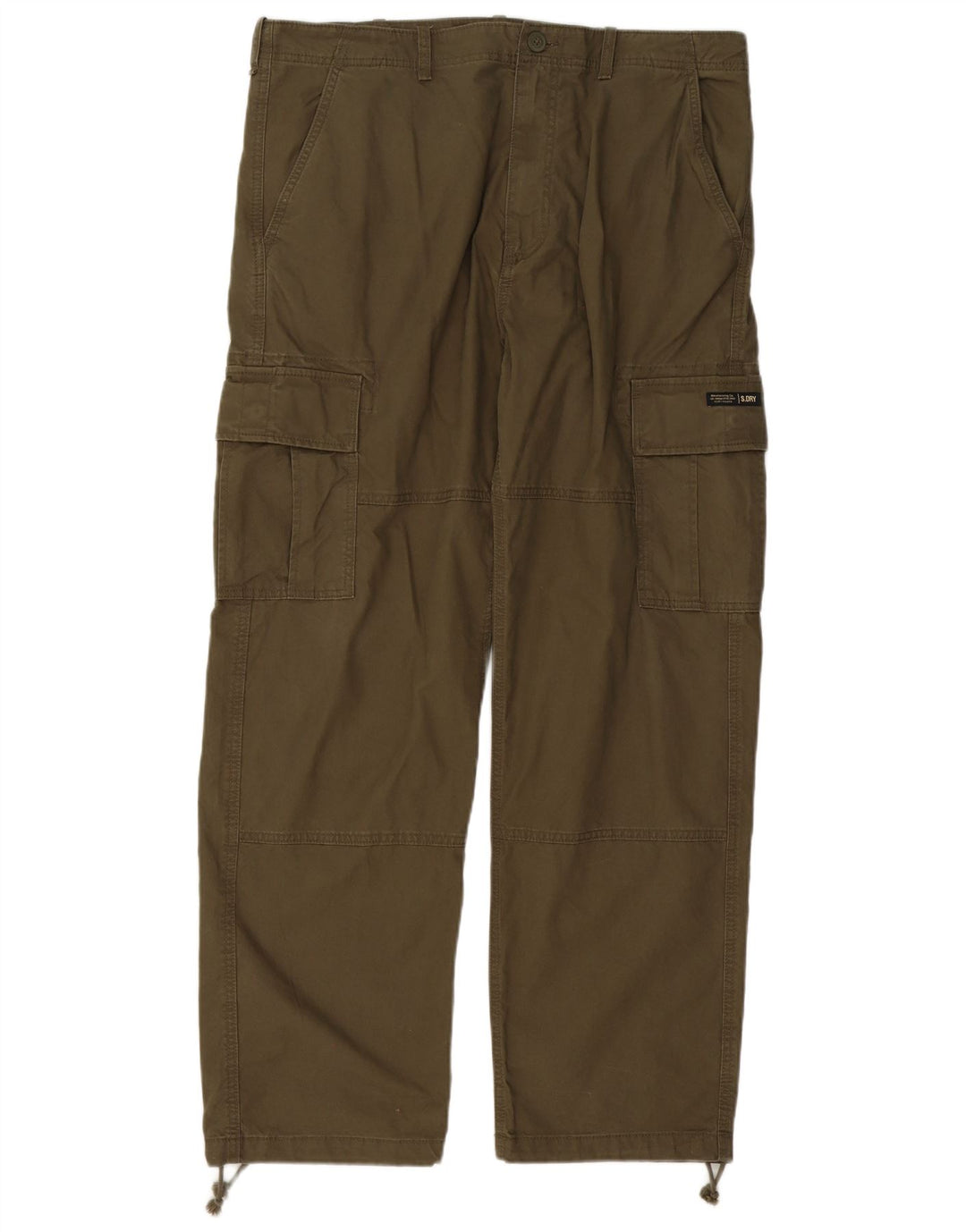 Superdry Straight Cargo-bukser til mænd W36 L32 Khaki Bomuld