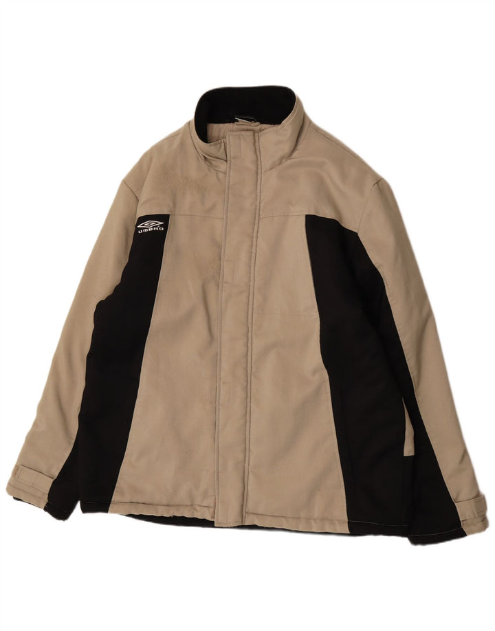Umbro Dame Windbreaker Jacket UK 44 2XL Beige Colourblock Nylon