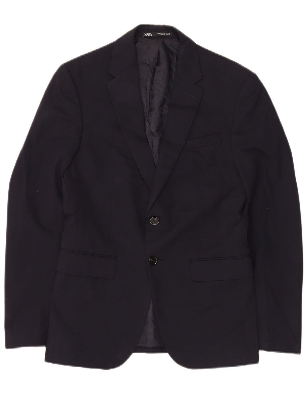 Zara Herre 2-knaps blazerjakke EU 44 XS Marineblå polyester