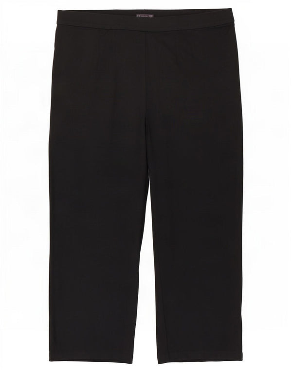 Marks & Spencer Kvinder Højtaljede Casual Bukser UK 22 3XL W40 L28 Sort