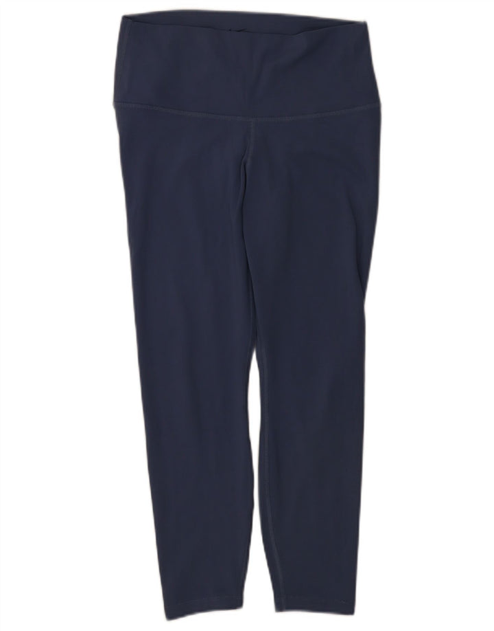 Nike Dame Dri Fit Leggings UK 14 Large Navy Blue Polyester
