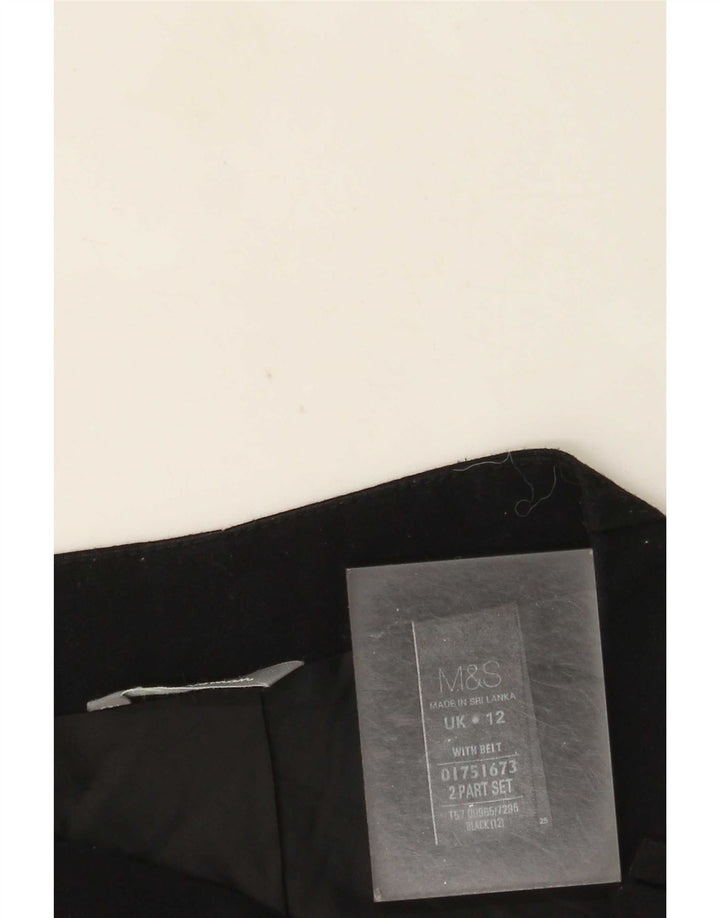Marks & Spencer Mininederdel til kvinder UK 12 Medium W30 Sort Polyester