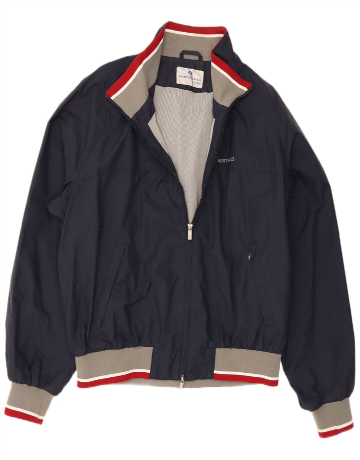 North Sails Herre Bomber Jacket UK 44 2XL Navy Blue Colourblock Polyamid