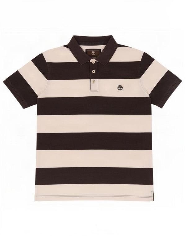 Timberland Mens Earthkeepers Regular Fit Polo Shirt XL Hvidstribet bomuld