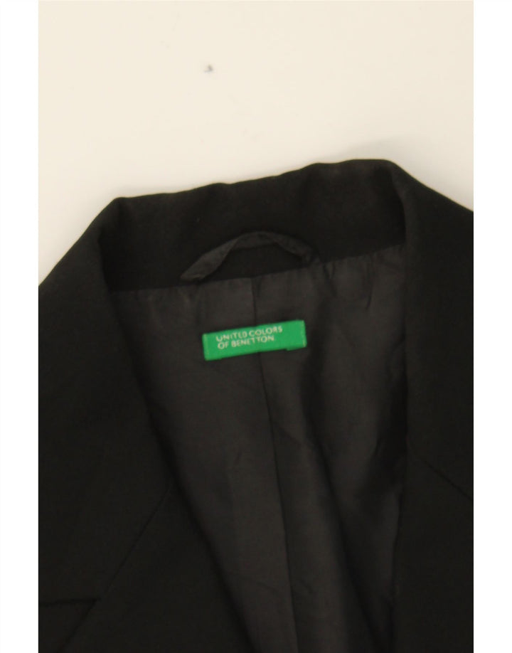 BENETTON Womens 3 Button Blazer Jacket UK 12 Medium Black Vintage Benetton and Second-Hand Benetton from Messina Hembry 