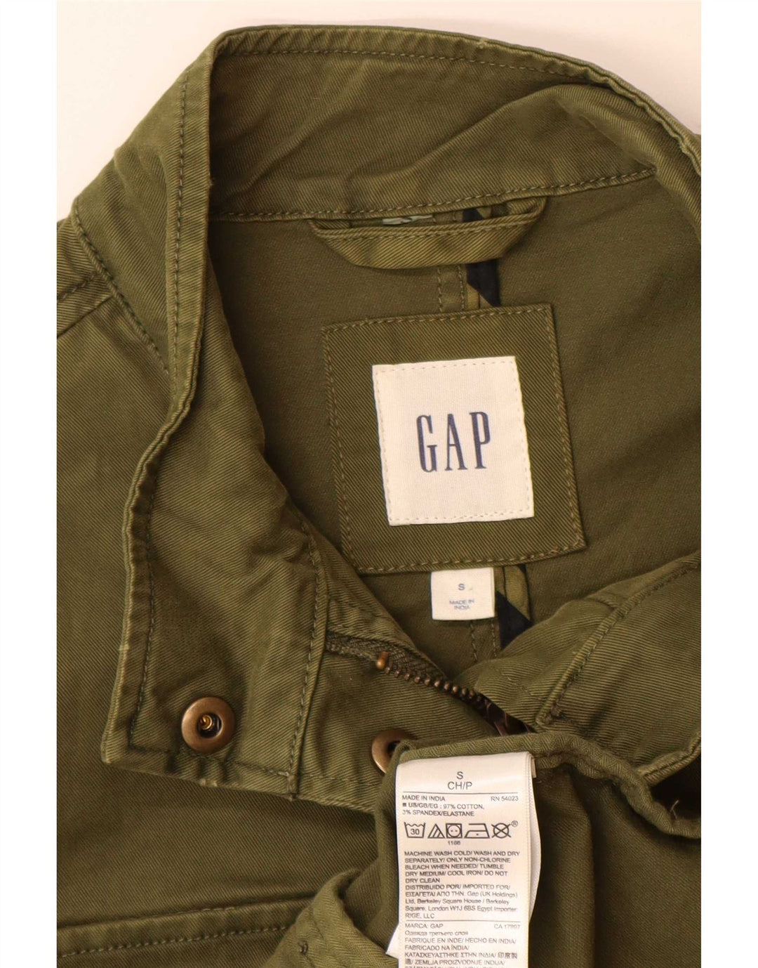 Gap Dame Oversized Military Jacket UK 10 Lille grøn bomuld