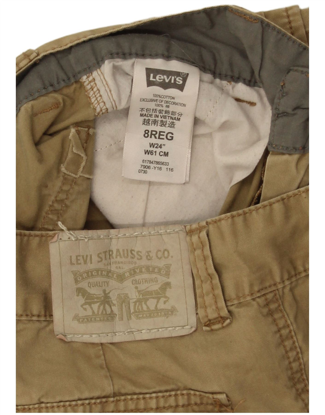 Levi's Boys Cargo Shorts 7-8 år W24 Beige Bomuld