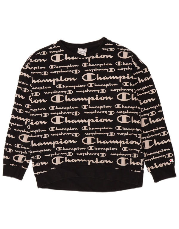 Champion Boys Grafisk Sweatshirt Jumper 13-14 år XL Sort