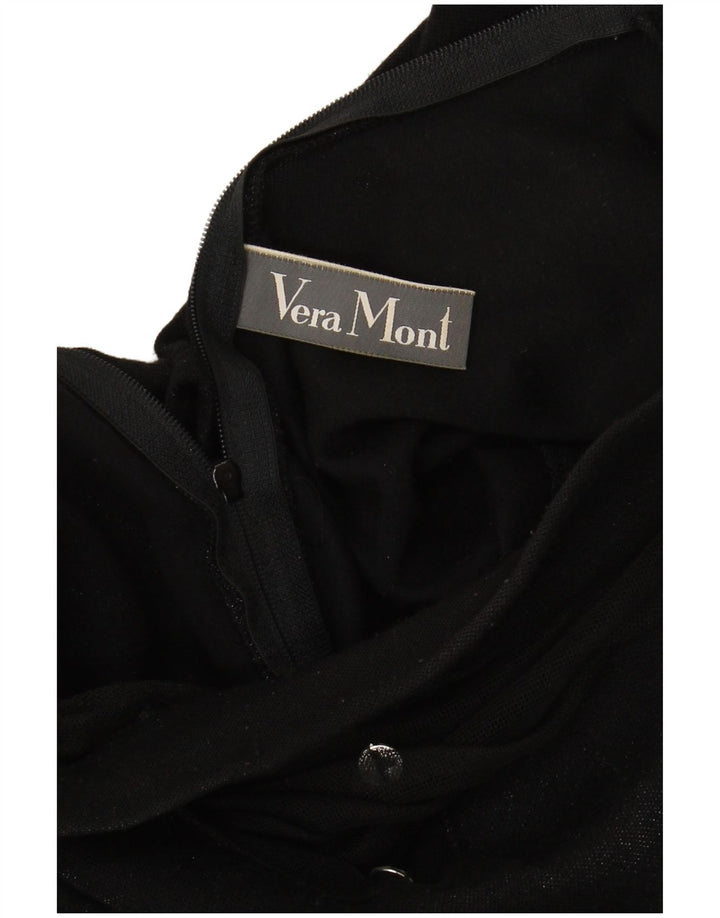 VERA MONT Womens Long Sleeve Tiered Dress UK 12 Medium Black