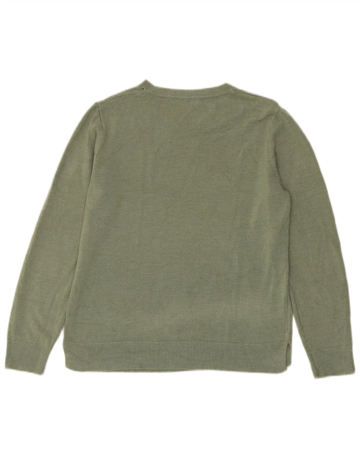 Marks & Spencer Dame Boat Neck Jumper Sweater UK 14 Medium Green