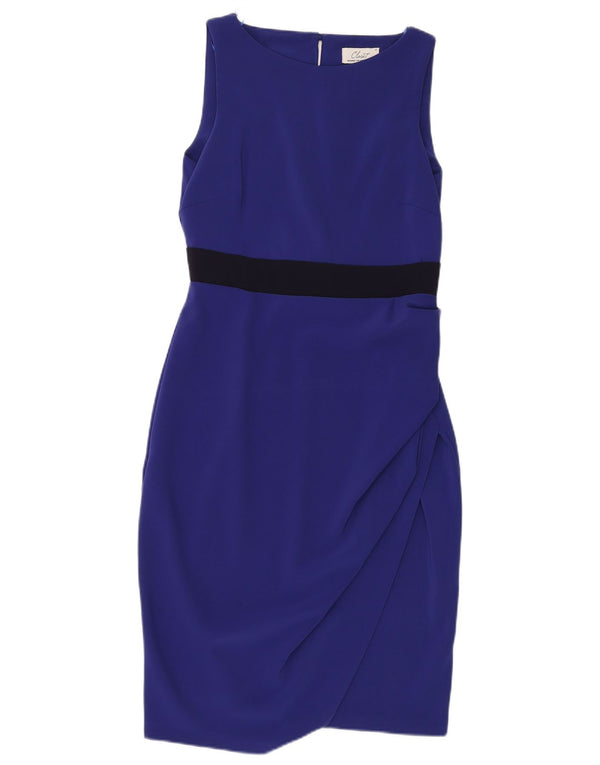 SKABE Dame Ærmeløs Bodycon Kjole UK 14 Medium Blue Polyester