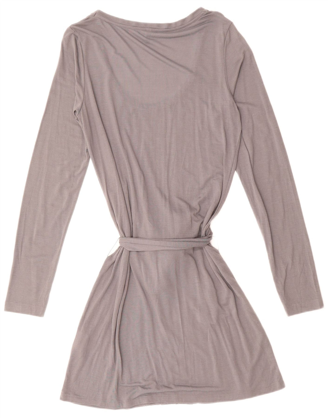 BENETTON Womens Long Sleeve A-Line Dress UK 12 Medium Grey Modal