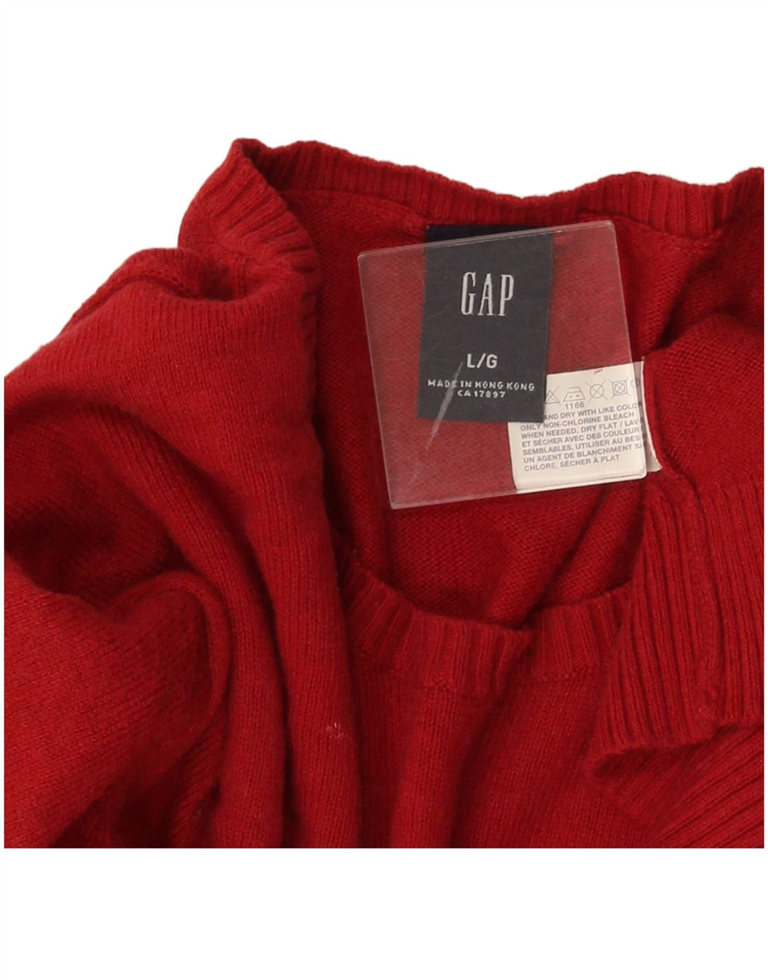 Gap Herre Crew Neck Jumper Sweater Stor Rød Bomuld