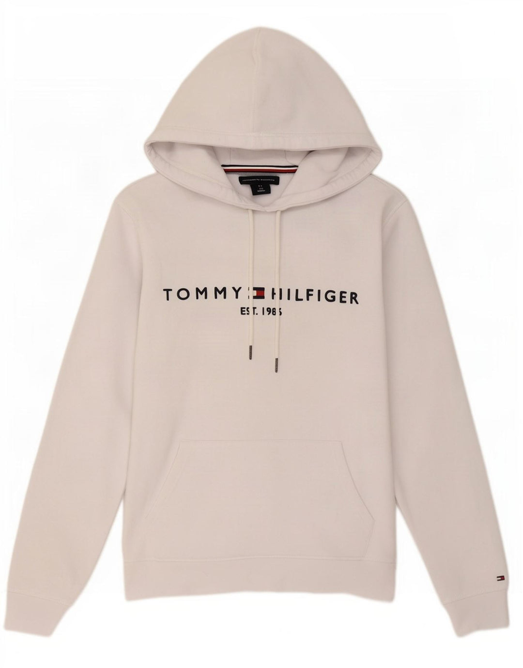 Tommy Hilfiger Herre grafisk hættetrøje Jumper Medium Hvid Bomuld