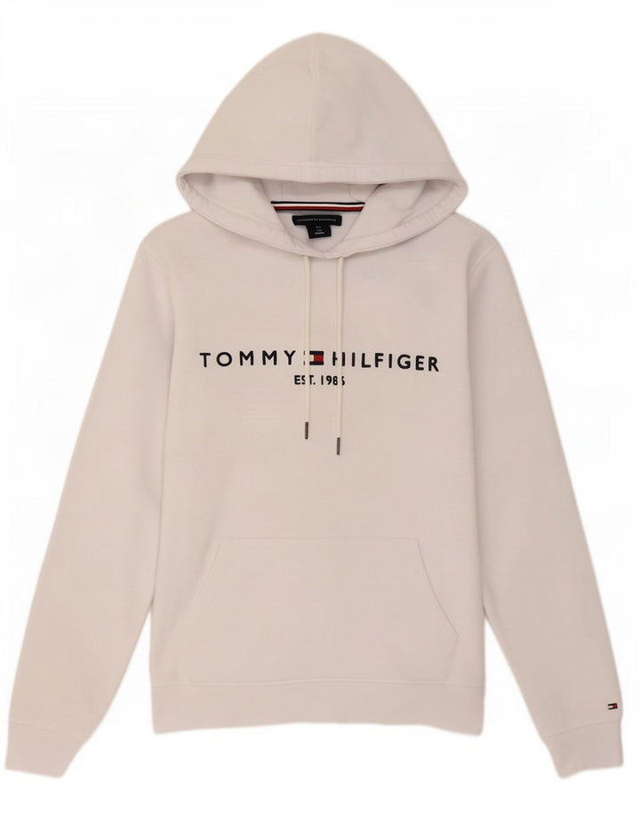 Tommy Hilfiger Herre grafisk hættetrøje Jumper Medium Hvid Bomuld