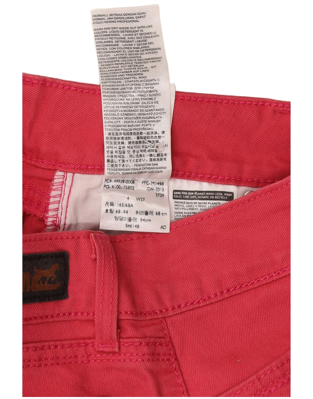 Levi's Dame Capri Jeans US 4 Small W27 L20 Pink Bomuld