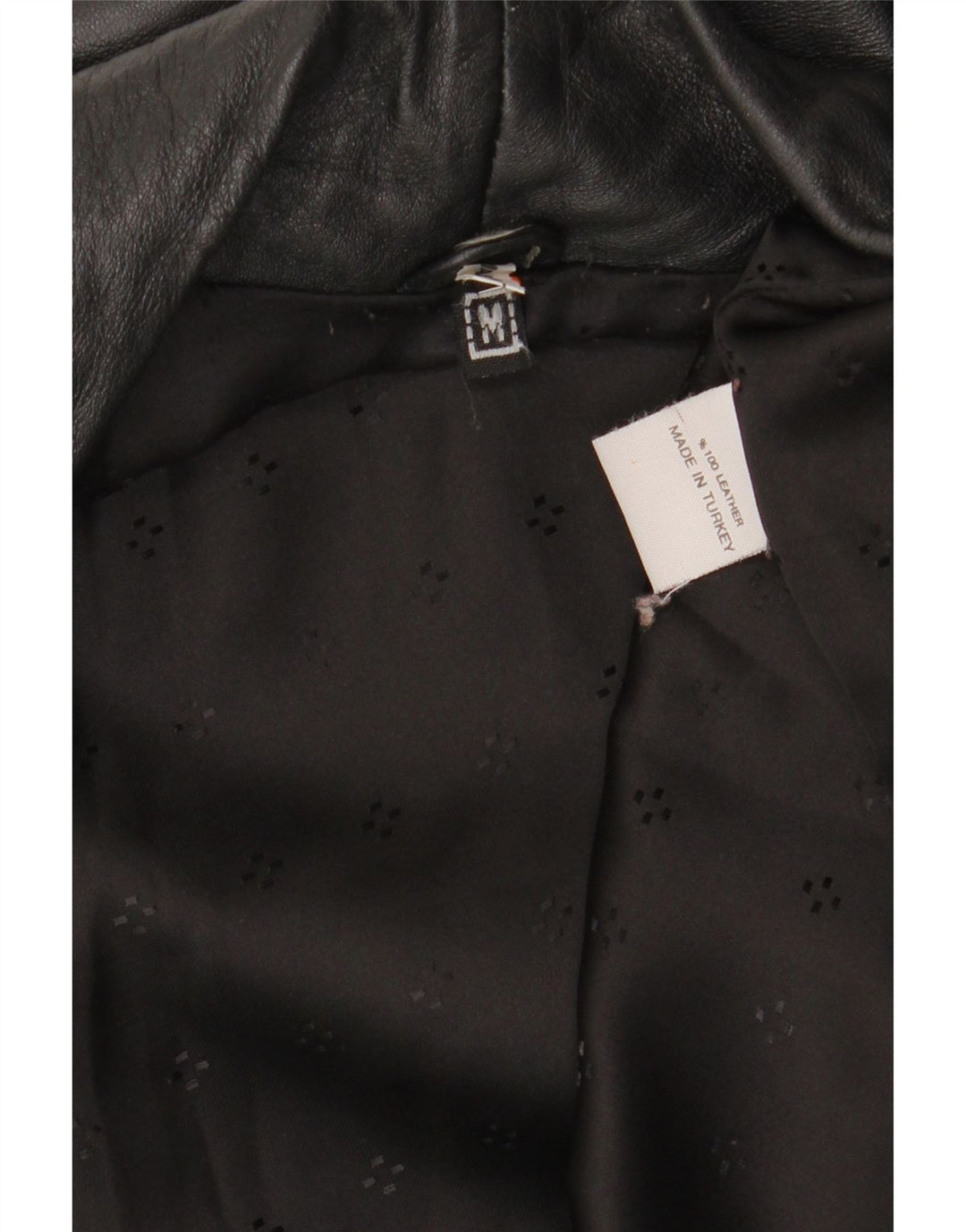 VINTAGE Oversized læderfrakke til kvinder UK 14 Medium sort læder