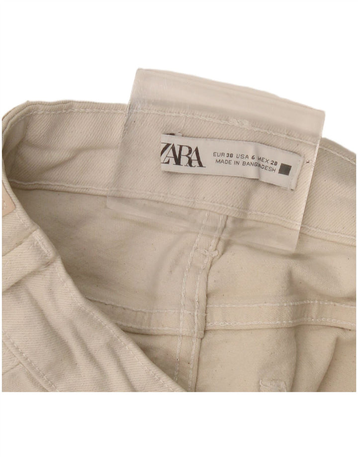 Zara Straight Jeans til kvinder EU 38 Small W28 L26 Off White