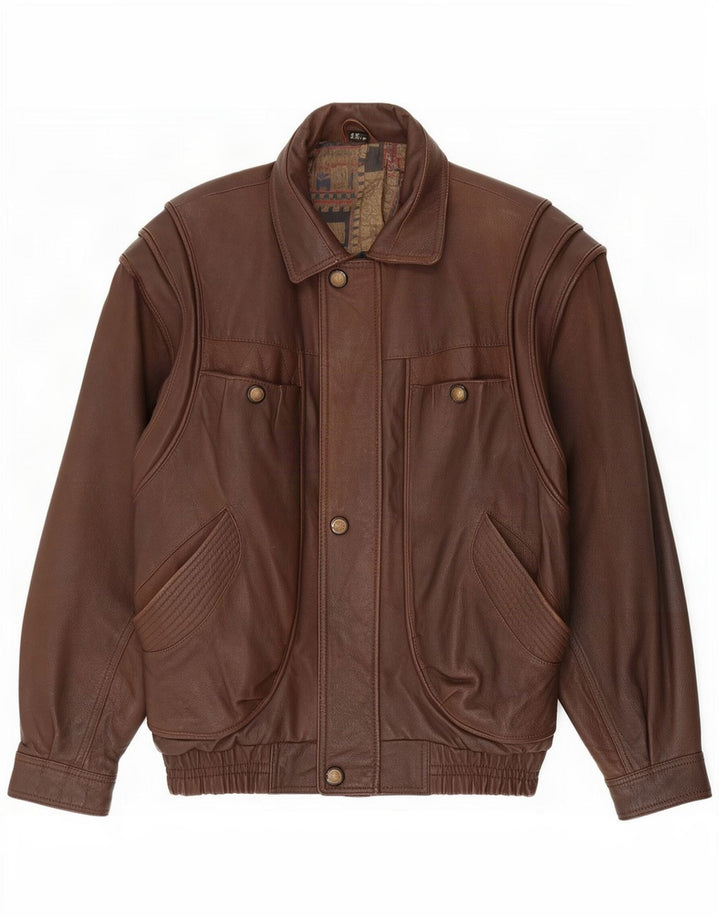 Berto Lucci Herre Læderjakke UK 38 Medium Brun