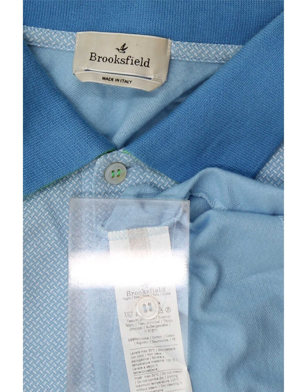 Brooksfield Polo Shirt til mænd IT 54 XL Blå Bomuld