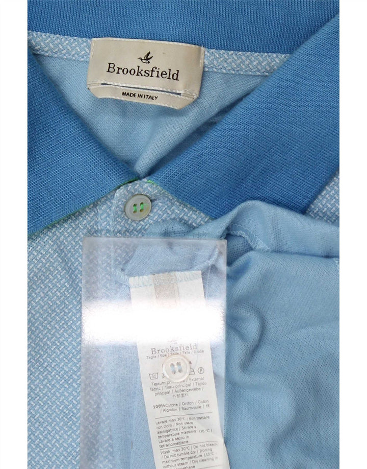 Brooksfield Polo Shirt til mænd IT 54 XL Blå Bomuld