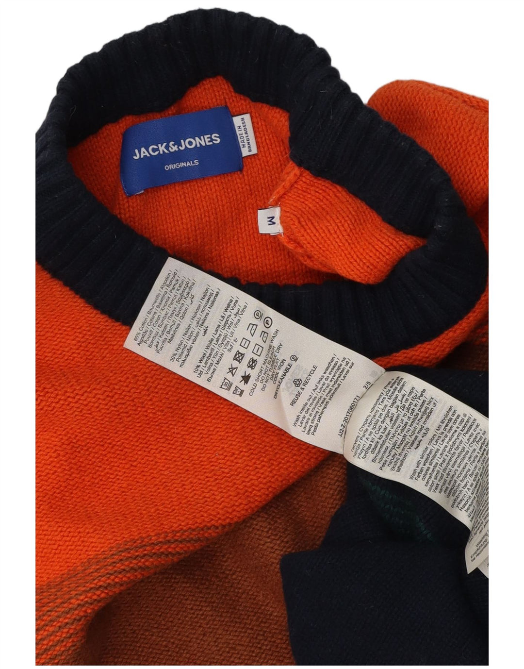 Jack & Jones Herre Crew Neck Jumper Sweater Medium Flerfarvet Stribet