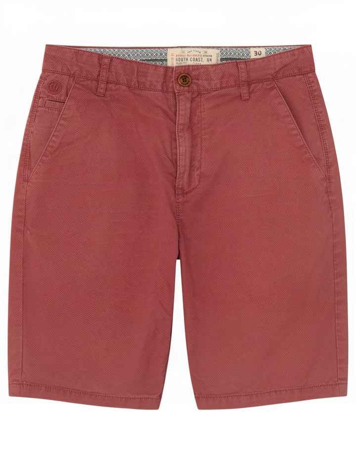 Fat Face Herre Chino Shorts W30 Medium Pink Plettet Bomuld