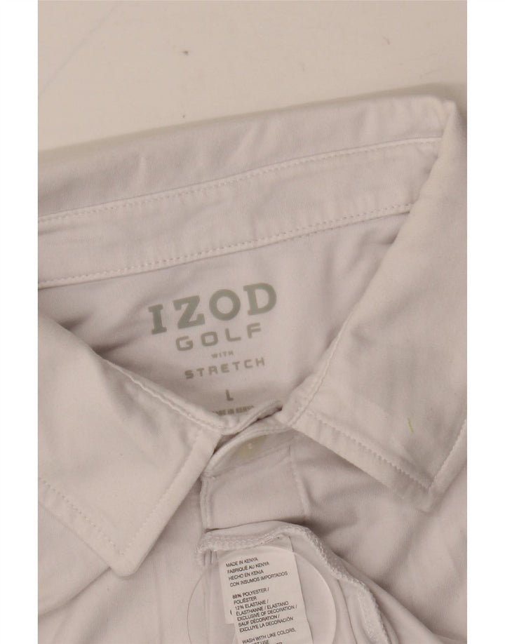 IZOD Poloshirt til mænd Stor hvid stribet polyester
