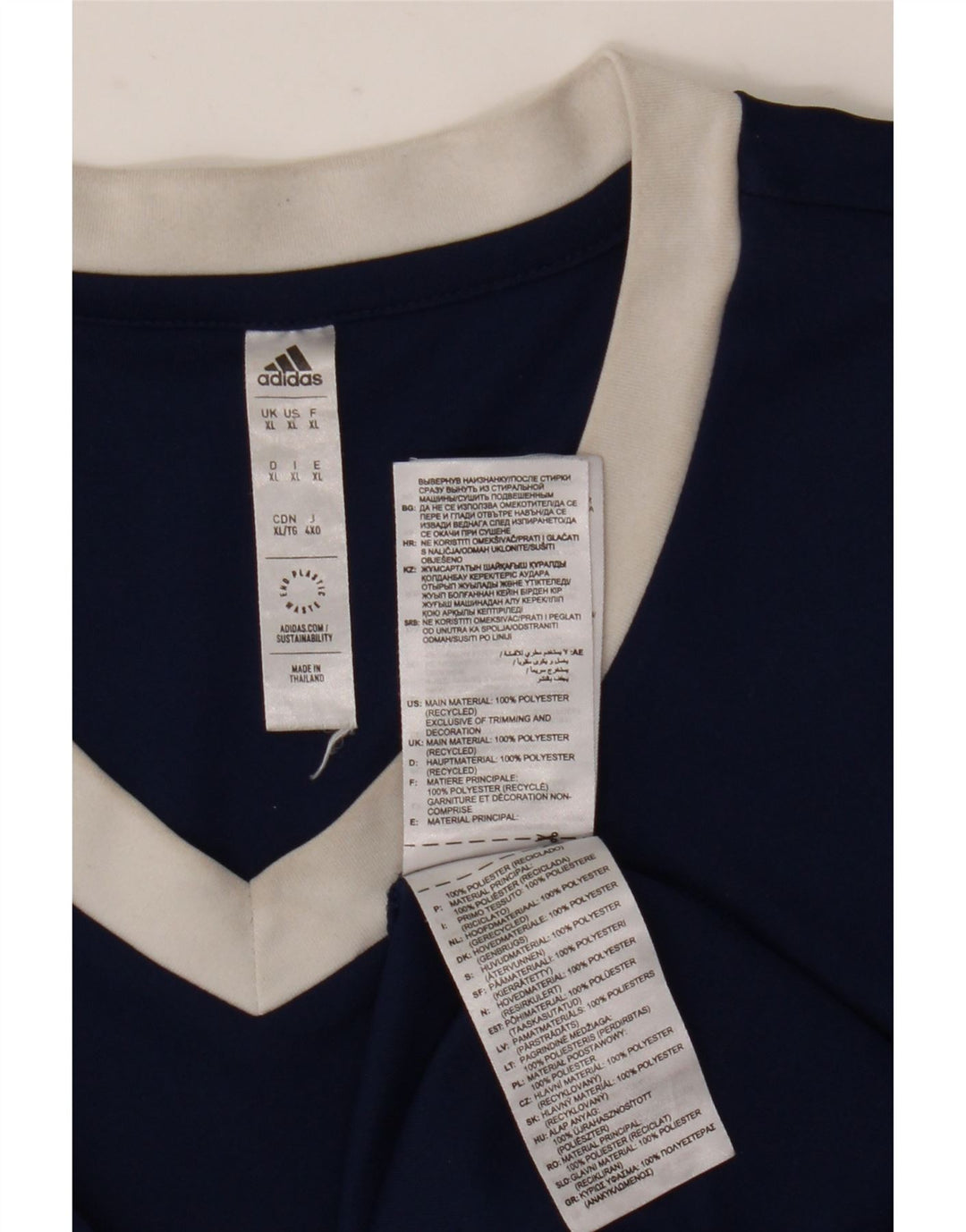 Adidas Herre Aeroready T-Shirt Top XL Navy Blue Polyester