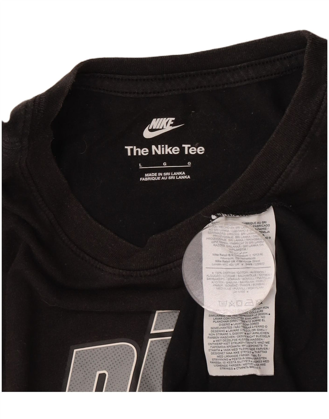 Nike grafisk T-shirt top til mænd, stor sort bomuld