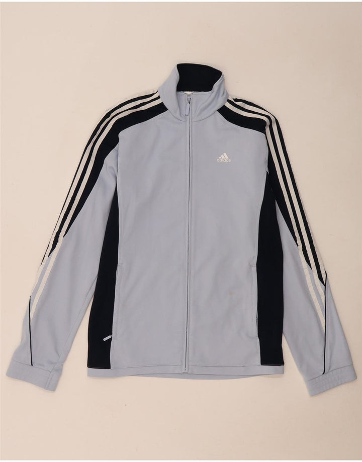 Adidas træningsdragt topjakke til kvinder UK 14 Medium Blue Colourblock Polyester