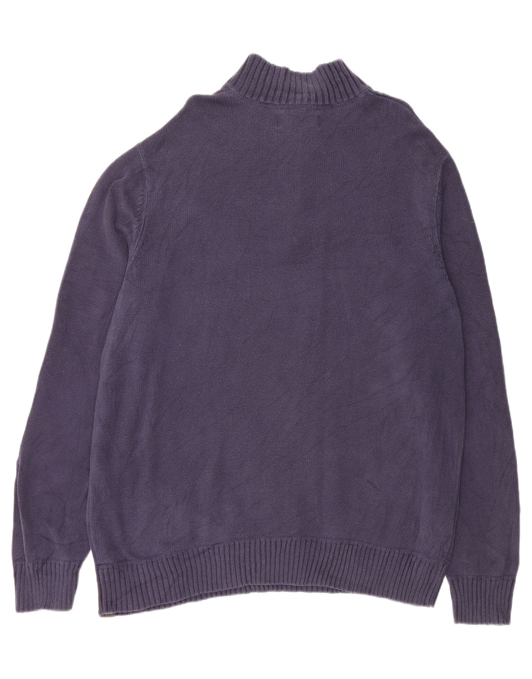 EDDIE BAUER Mens Zip Neck Jumper Sweater XL Navy Blue Cotton