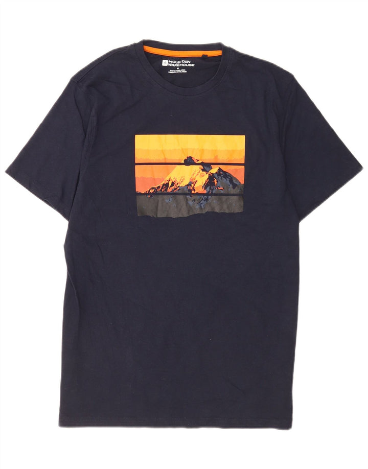 Mountain Warehouse Herre grafisk T-shirt Top Medium Marineblå Bomuld