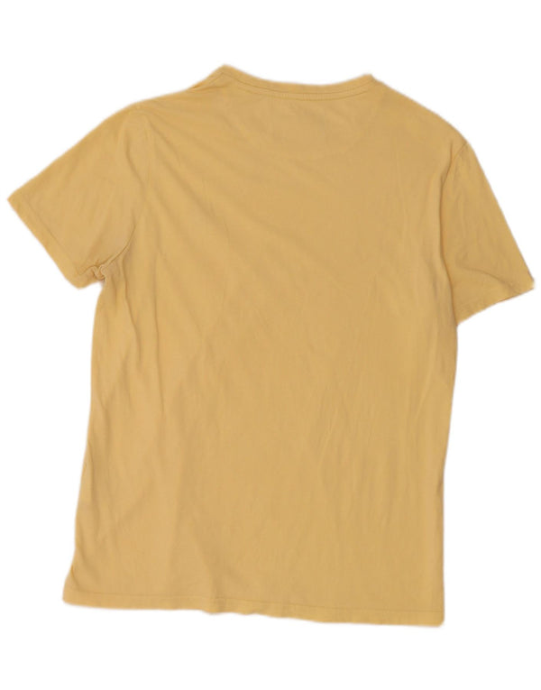 LYLE & SCOTT Mens T-Shirt Top Small Yellow Cotton