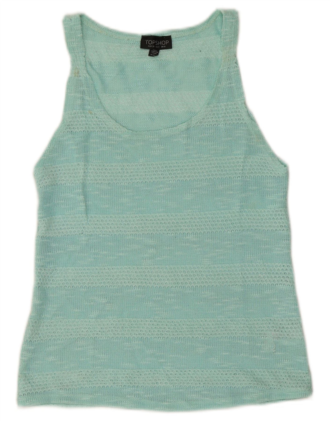 Topshop Damevest Top UK 8 Lille turkis stribet polyester