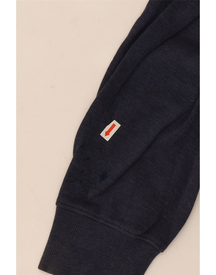 Gant Herre Zip Neck Jumper Sweater Medium Navy Blue Bomuld