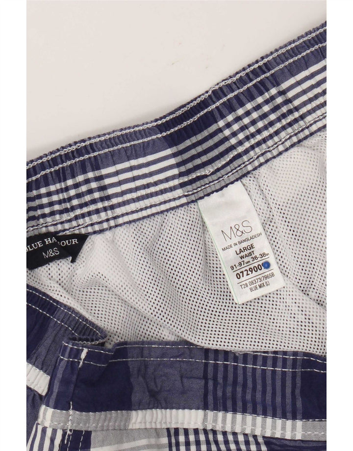 Marks & Spencer Herre Blue Harbor svømmeshorts Store blå ternet bomuld