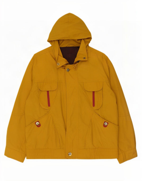 Vintage Mens Hooded Utility Jacket IT 50 Large Yellow Polyester